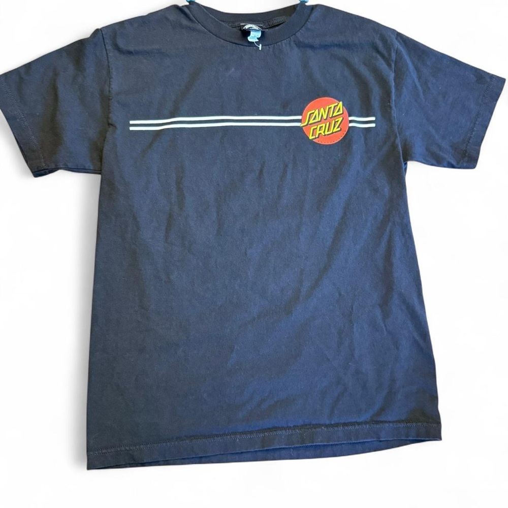 Men’s Black Santa Cruz skateboarding tee medium